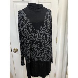 Society Zebra Sweater Long Sleeve Pullover Size L